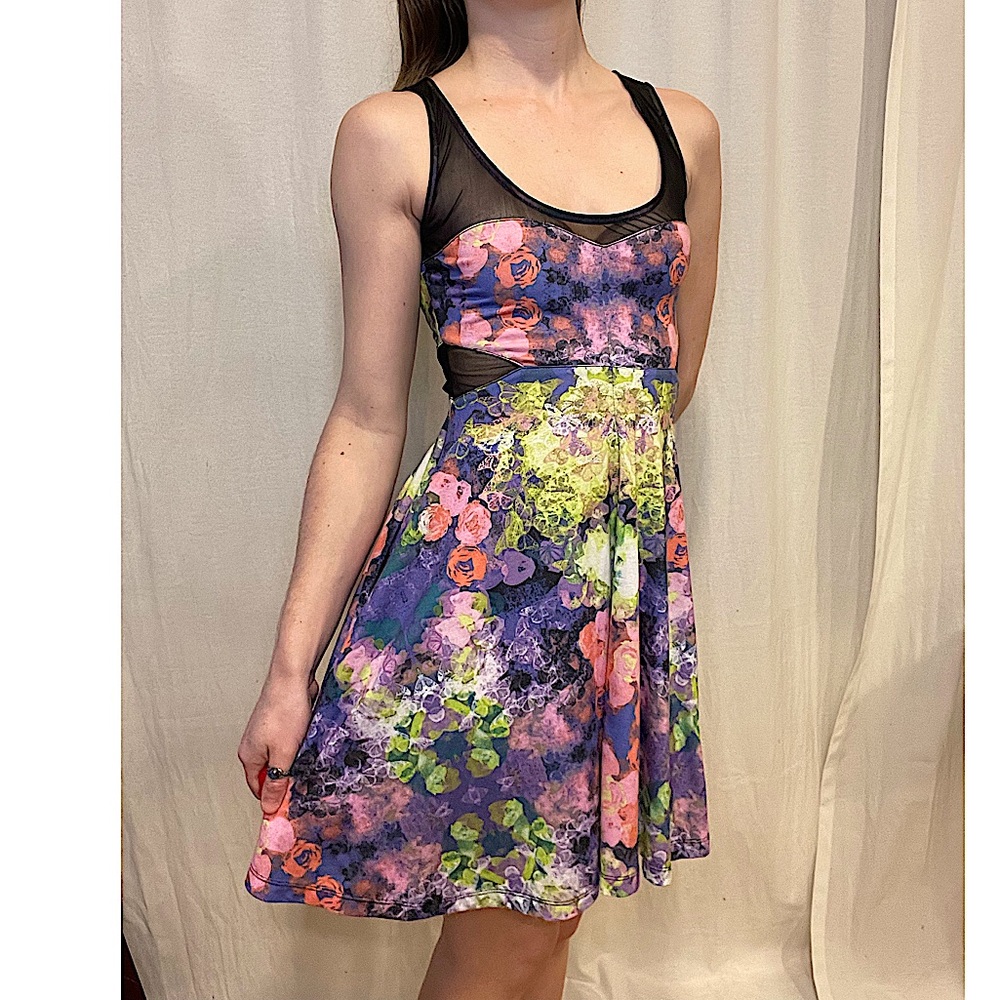 Material Girl Mesh Cut Out Dress